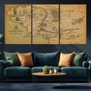 Middle Earth Map Canvas Wall Art – Vintage Fantasy Map