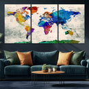 World Map Canvas Print – Framed Travel Map Wall Art for by MyGreatCanvas | Canvas Wall Art Prints | Photo Prints & Wall Decor