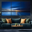 Blue Sunset Ocean Canvas Wall Art Print – Serene Coastal by MyGreatCanvas | Canvas Wall Art Prints | Photo Prints & Wall Decor