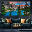 Canadian Rockies Moraine Lake Wall Art Canvas Print, Pine