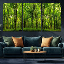 Lush Green Forest Canvas Print | 3-Panel Forest Wall Art |