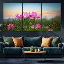 Pink Flower on the Mountain Canvas Print, Framed Pink Flower