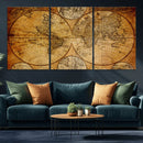 Vintage World Map Canvas Print – Antique Push Pin Travel by MyGreatCanvas | Canvas Wall Art Prints | Photo Prints & Wall Decor