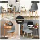2 Pieces Modern Dining Chair Set with Wood Legs and Fabric Cushion Seat by LJGDeals