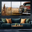 Old Rustic Classic Car Wall Art Canvas Print