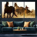 Horses and Cowboys Wall Art Canvas Print by MyGreatCanvas | Canvas Wall Art Prints | Photo Prints & Wall Decor