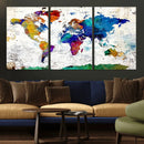 World Map Canvas Print – Detailed Map of the World Wall Art by MyGreatCanvas | Canvas Wall Art Prints | Photo Prints & Wall Decor