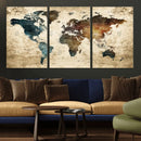 World Map Canvas Print – Detailed Map of the World Wall Art by MyGreatCanvas | Canvas Wall Art Prints | Photo Prints & Wall Decor