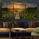 Lake and Flower Wall Art Canvas Print