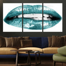Blue Lips Wall Art Canvas Print
