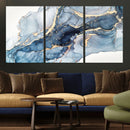 Abstract Art Print - Blue Abstract Canvas Wall Art Print