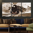 Black Steam Train Canvas Wall Art Print Steam Locomotive Art