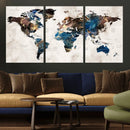 World Map Canvas Print – Framed Travel Map Wall Art for by MyGreatCanvas | Canvas Wall Art Prints | Photo Prints & Wall Decor