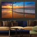 Sunset and Beach at Night Wall Art Canvas Print