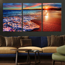 Colorful Coastal Sunset on the Beach Canvas Print, Ocean