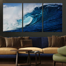 Ocean Wave at Sunset Canvas Art, Large Wall Print of Vibrant