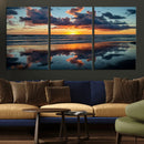 Beach Sunset Print - Stunning Ocean Canvas Artwork with