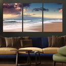 Cloudy Weather Beach Sunset Canvas Print | Sunrise Wall Art by MyGreatCanvas | Canvas Wall Art Prints | Photo Prints & Wall Decor
