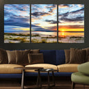Sunset On The Ocean Wall Art Canvas Print