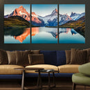 Landscape Mountain and Lake View Wall Art Canvas Print