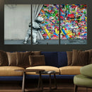 Banksy Colorful Street Graffiti Canvas Wall Art Print, by MyGreatCanvas | Canvas Wall Art Prints | Photo Prints & Wall Decor