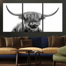 Scottish Highland Cow Cattle Art Print Wall Art Canvas Print by MyGreatCanvas | Canvas Wall Art Prints | Photo Prints & Wall Decor