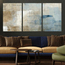 Abstract Blue and Beige Wall Art, Modern Minimalist Canvas