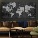 World Map Canvas Print – Detailed Map of the World Wall Art