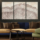 Tree Ring Wall Art Triptych, Rustic Wood Ring Canvas Print,