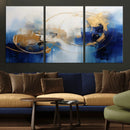 Navy Blue Abstract Wall Art Canvas Print