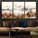 Abstract Mountain Wall Art | Misty Mountain Forest and