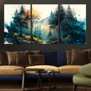 Watercolor Trees Forest Abstract Wall Art Canvas Print,