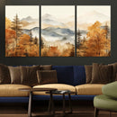 Golden Autumn Forest Wall Art Canvas | Mountain Landscape