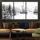 Winter Forest Wall Art Canvas Print – Framed Snowy Mountain