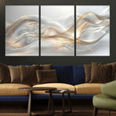 Abstract art Grey and Gold Lines Wall Art