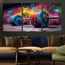Abstract Graffiti Barbell Canvas Wall Art – Urban Fitness