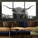 Longhorn Canvas Print, Bighorn Cow Wall Art Canvas Print