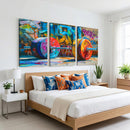 Fitness Gym Barbell Graffiti Wall Art Canvas Print