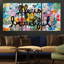 Life Beautiful Art Print - Banksy Graffiti Wall Art Canvas by MyGreatCanvas | Canvas Wall Art Prints | Photo Prints & Wall Decor