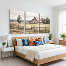 Rustic Farmhouse Barn Wall Art | 3-Panel Framed Gallery Wrap
