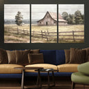 Rustic Farmhouse Barn Wall Art | 3-Panel Framed Gallery Wrap by MyGreatCanvas | Canvas Wall Art Prints | Photo Prints & Wall Decor