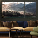 Foggy Mountain Canvas Print Forest Wall Art