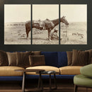 Cowboy Wall Art - Western Horse Canvas Print - Vintage