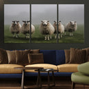 Flock of Sheep in a Mystical Fog – Pastoral Wall Art Canvas by MyGreatCanvas | Canvas Wall Art Prints | Photo Prints & Wall Decor