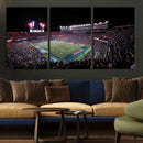 Ben Hill Griffin Stadium Night Game Triple Canvas Wall Art -