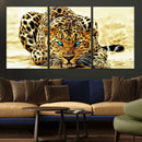 Blue-Eyed Leopard Canvas Wall Art - Framed Animal Print