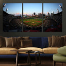PNC Park Evening Game Triple Canvas Wall Art - Pittsburgh
