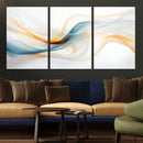 Decorative Turquoise Abstract Wave Wall Art Canvas Print