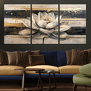 Abstract Lotus Flower Wall Art Canvas Print, Meditation Yoga