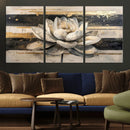 Abstract Lotus Flower Wall Art Canvas Print, Meditation Yoga